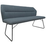 SITZBANK 156,5/87/62 cm  in Grau  - Schwarz/Grau, Design, Textil/Metall (156,5/87/62cm) - Novel