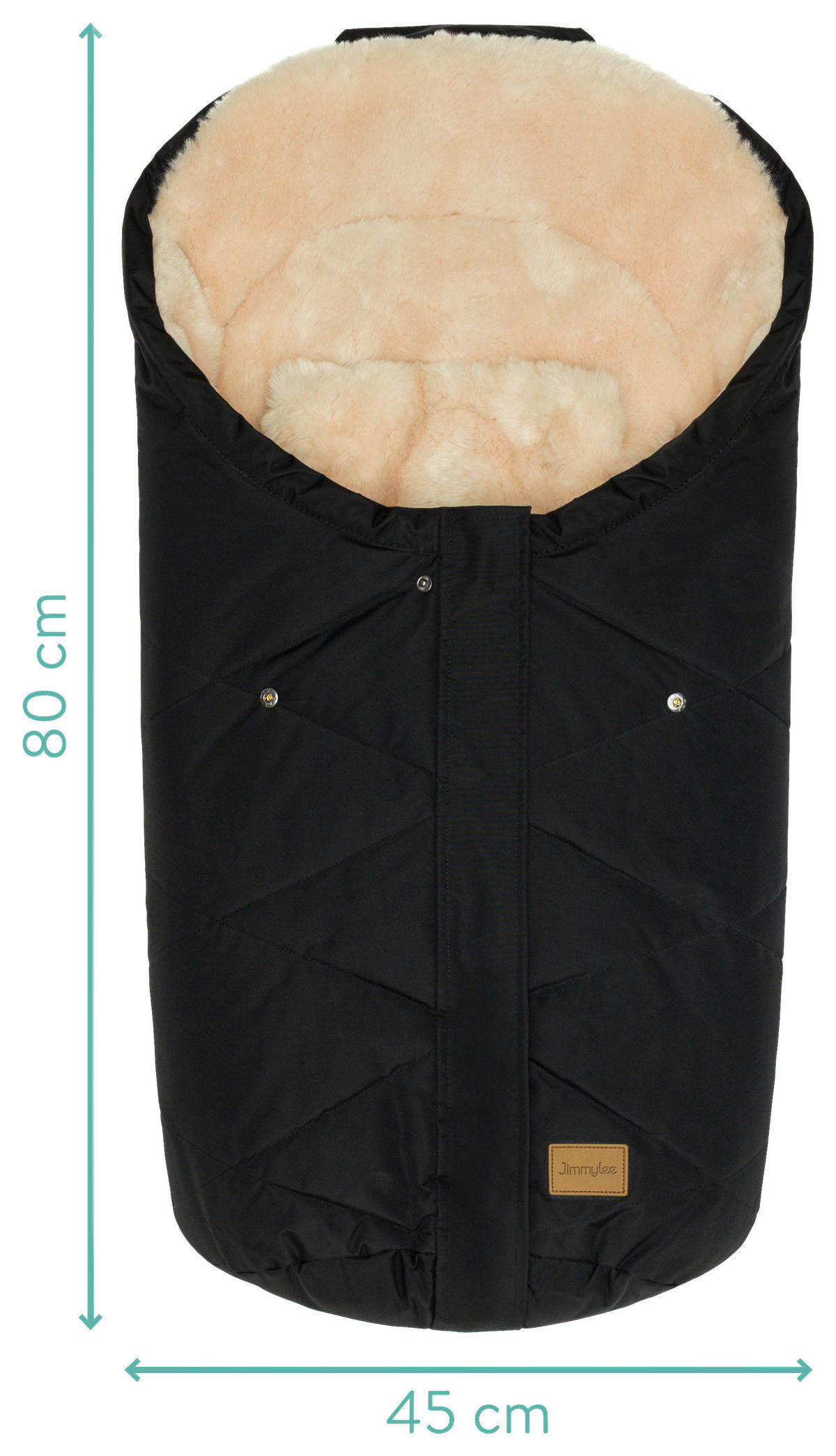 BABYSCHALEN-FUSSSACK  Vegan  - Schwarz, Trend, Kunststoff/Textil (45/80cm) - Jimmylee