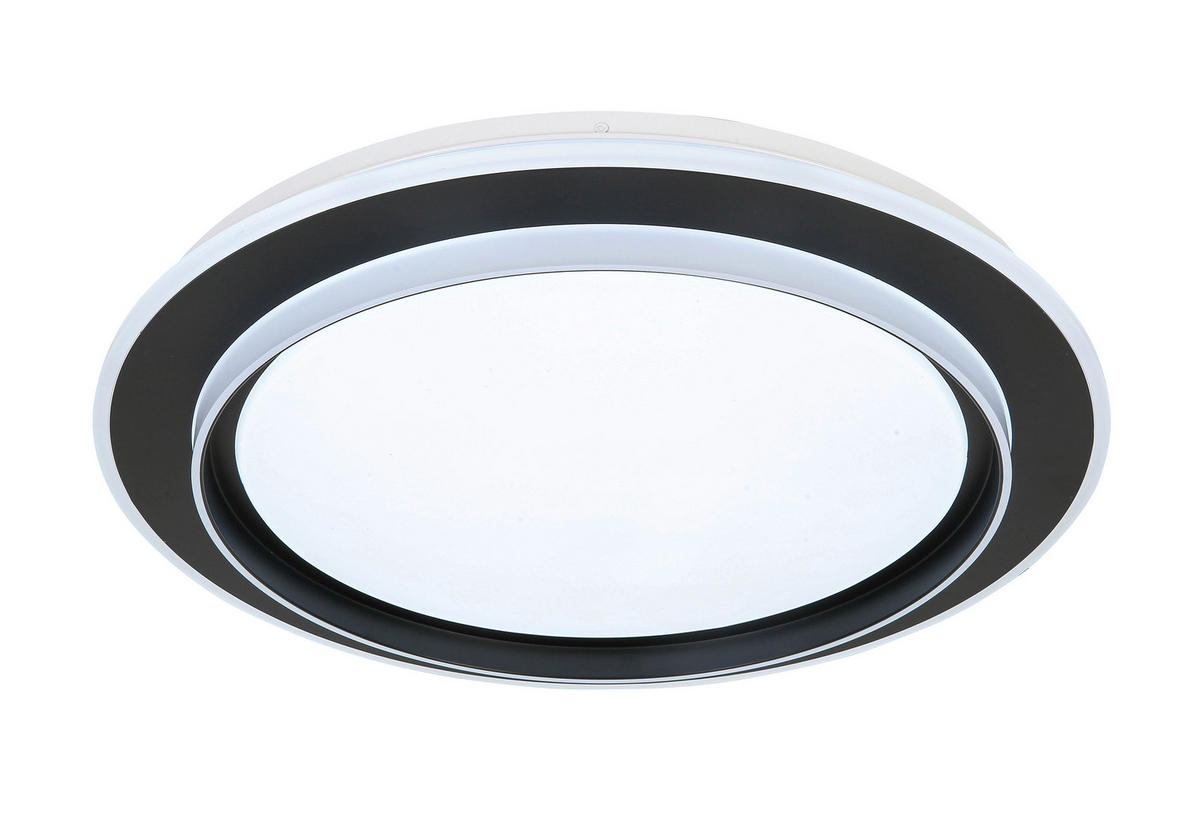 LED PLAFONJERA  - bela/crna, Trendi, metal/plastika (49/6cm) - Novel