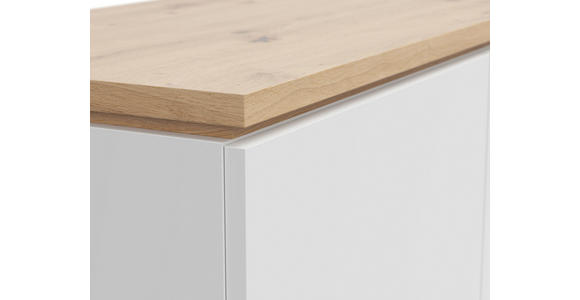 HIGHBOARD Weiß, Eiche Artisan Einlegeböden  - Schwarz/Weiß, MODERN, Holzwerkstoff (100/121/42cm) - Xora