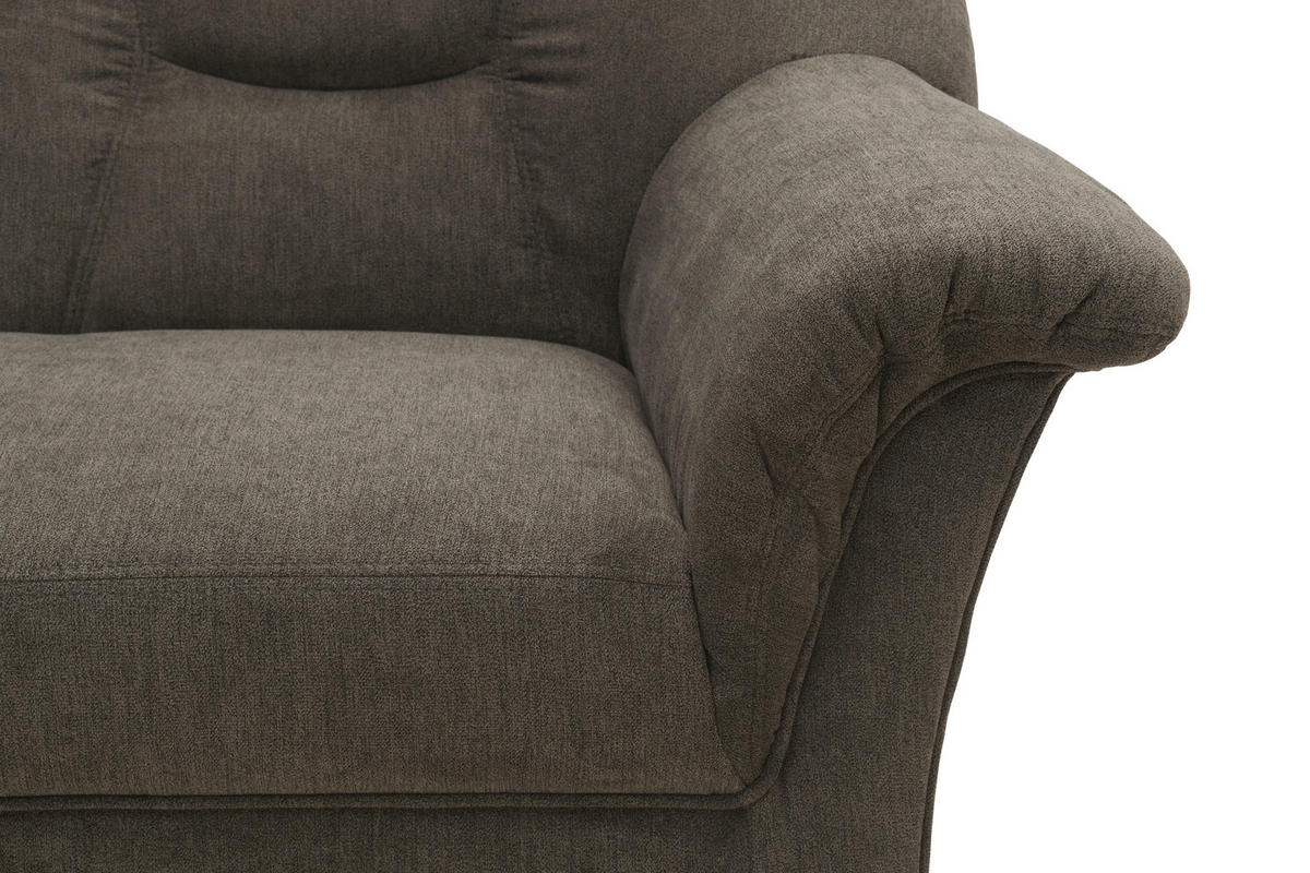 ECKSOFA Greige Mikrofaser  - Greige/Schwarz, KONVENTIONELL, Kunststoff/Textil (190/240cm) - MID.YOU