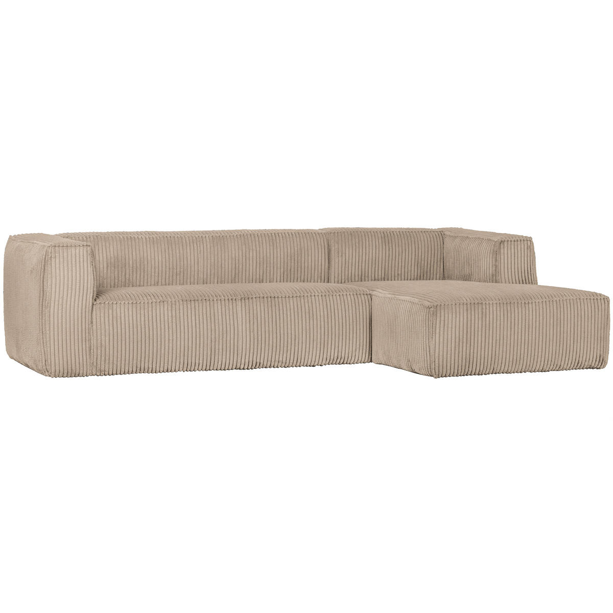 ECKSOFA Bean Sandfarben gerippt  - Sandfarben/Schwarz, Design, Kunststoff/Textil (305/175cm) - Livetastic