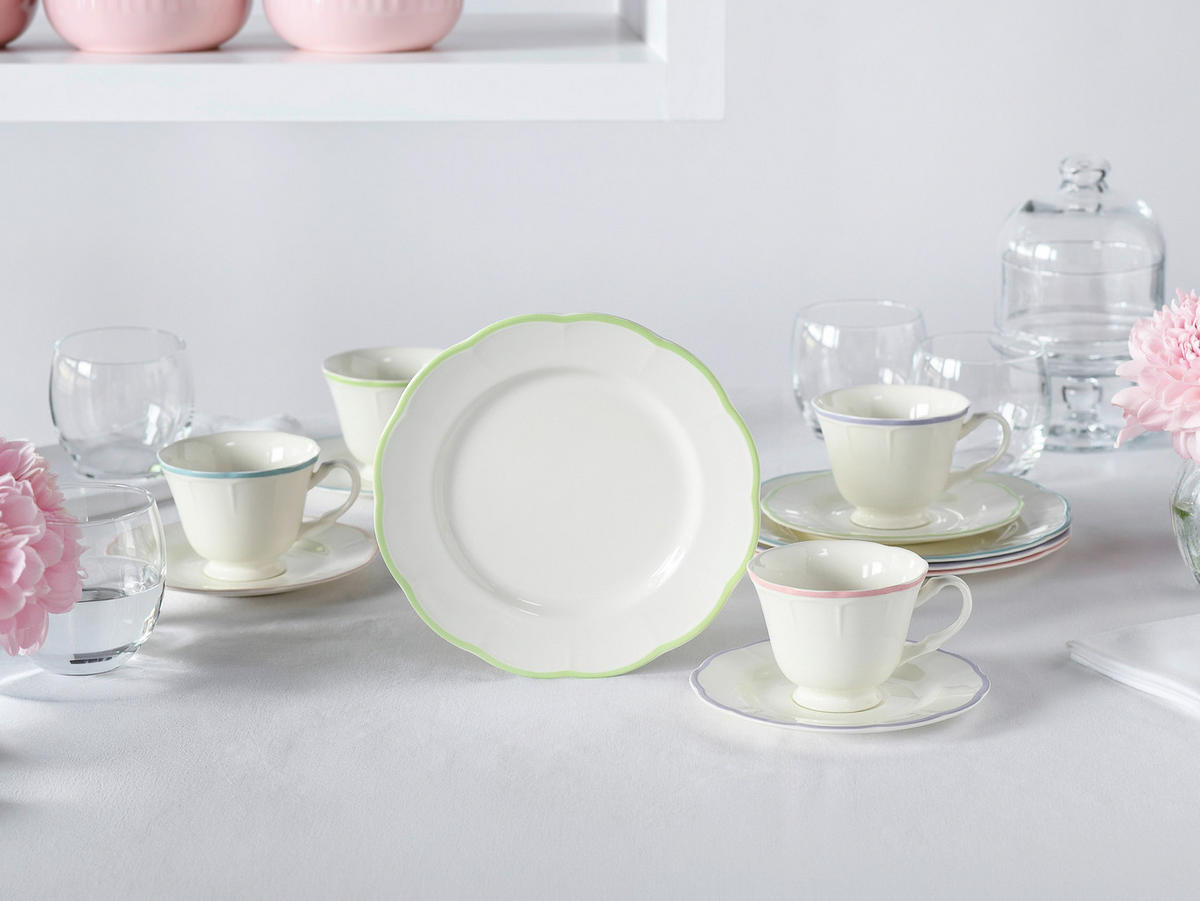 Serviciu De Cafea 12 piese  - lila/verde limetă, Basics, ceramică - Creatable