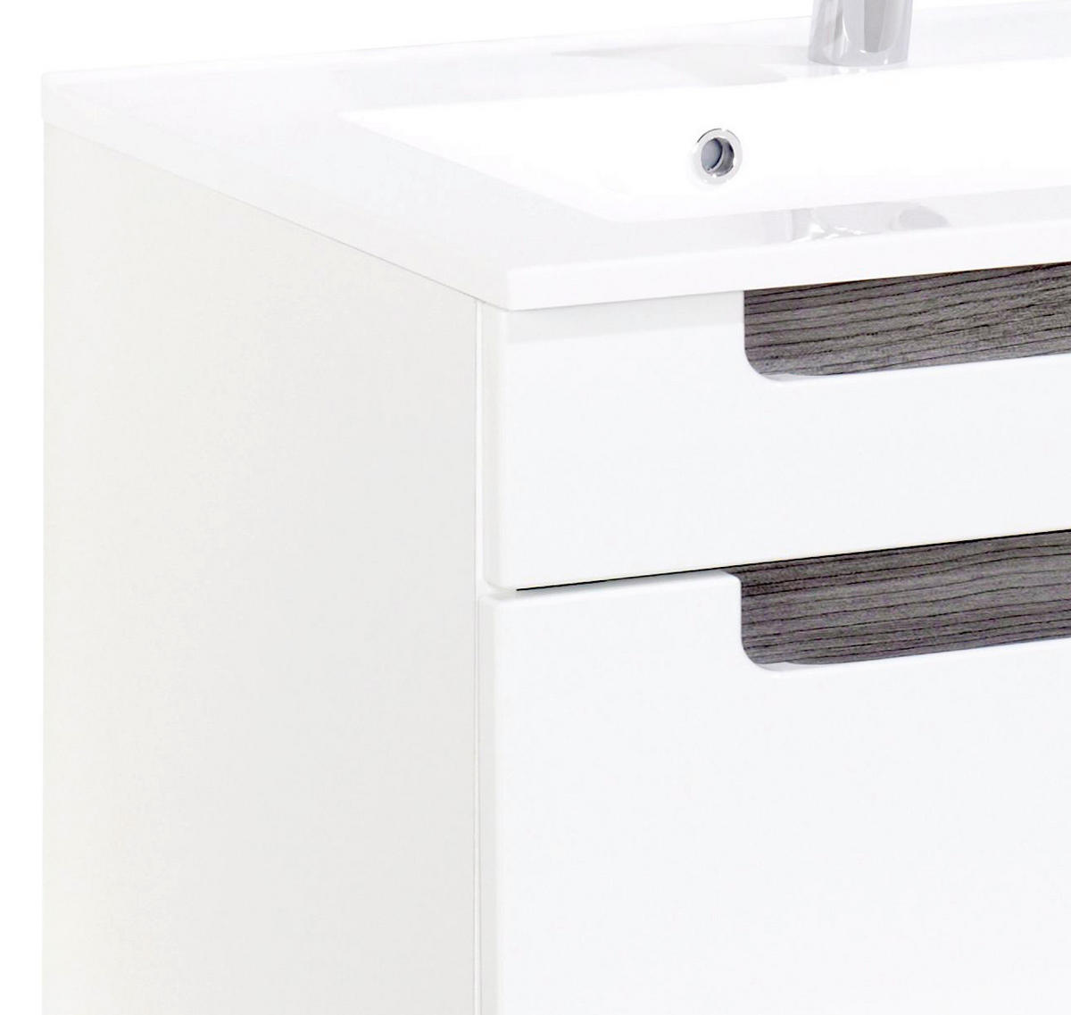 BADEZIMMER  in 80 cm  - Weiss/Silbereichenfarben, Modern, Holzwerkstoff/Stein (80cm) - Held