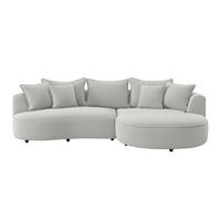 ECKSOFA in Velours, Struktur Beige  - Beige/Schwarz, Modern, Kunststoff/Textil (287/168cm) - Livetastic