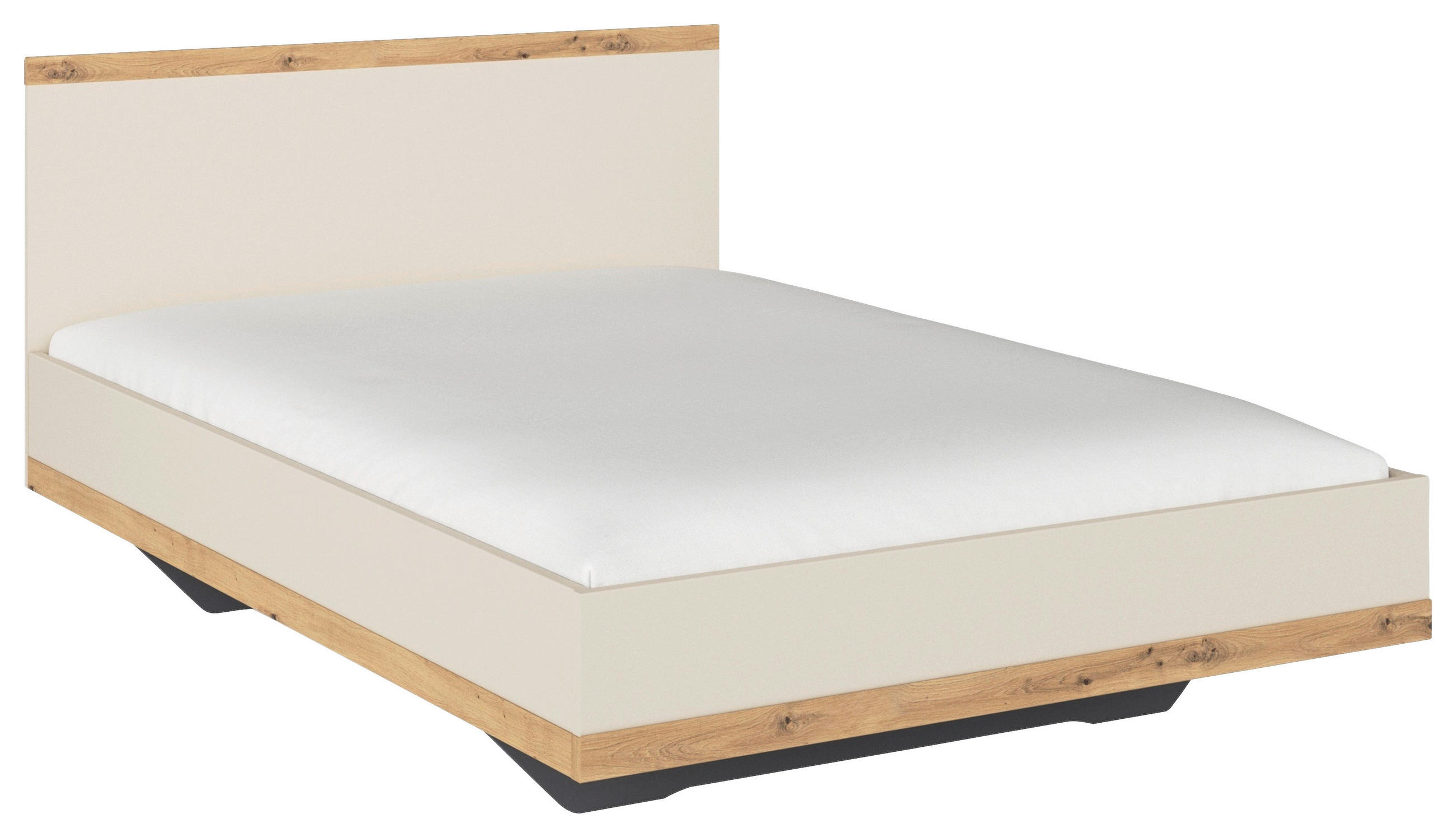 Stylife Bett Champagner, Eiche Artisan 140x200 cm