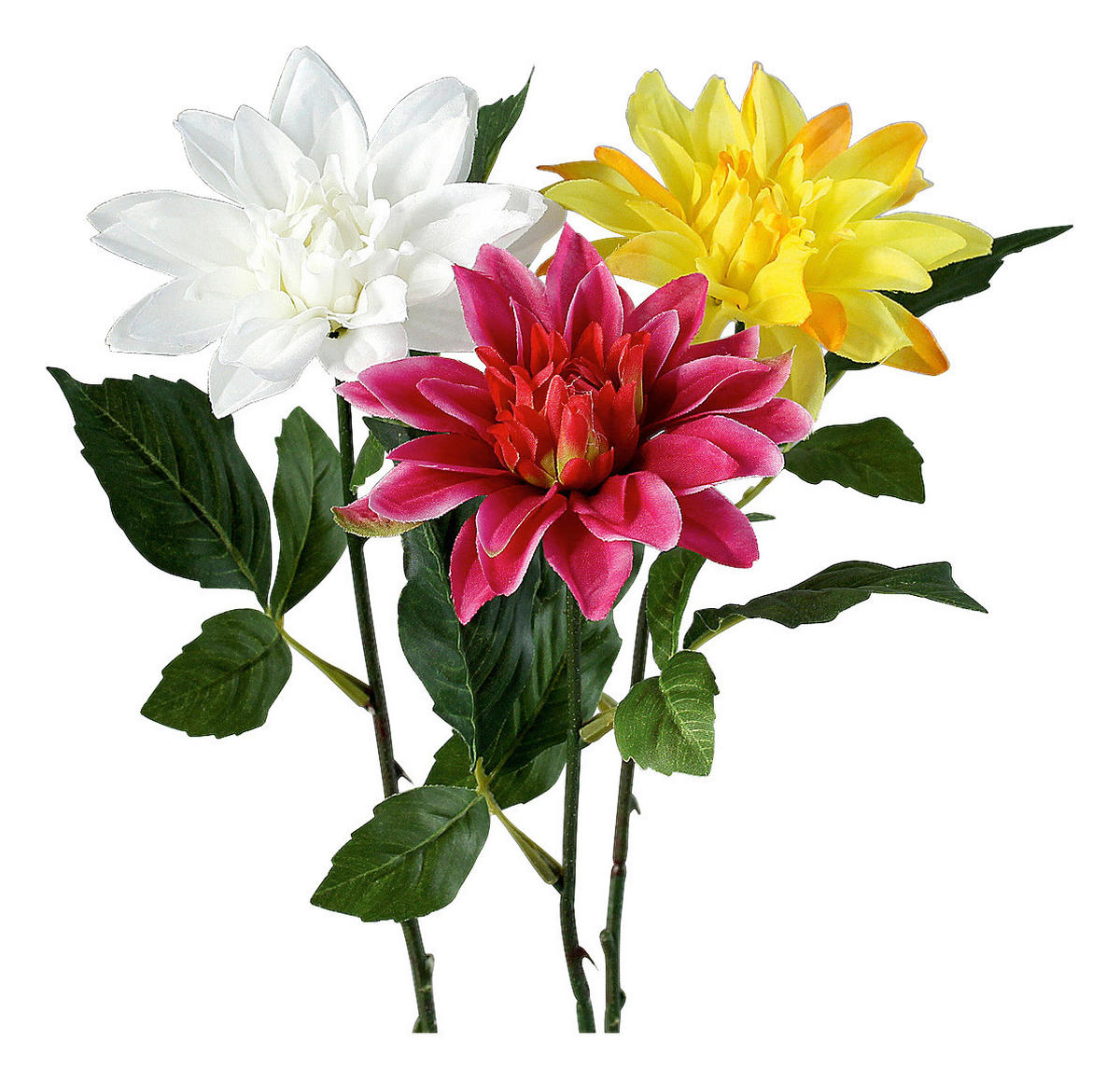 CVIJET UMJETNI  - bijela/zelena, Basics, tekstil/plastika (48cm)