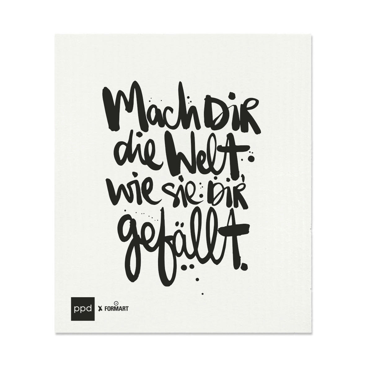 SCHWAMMTUCH - Schwarz/Weiß, Basics, Textil (20/17cm) - PPD