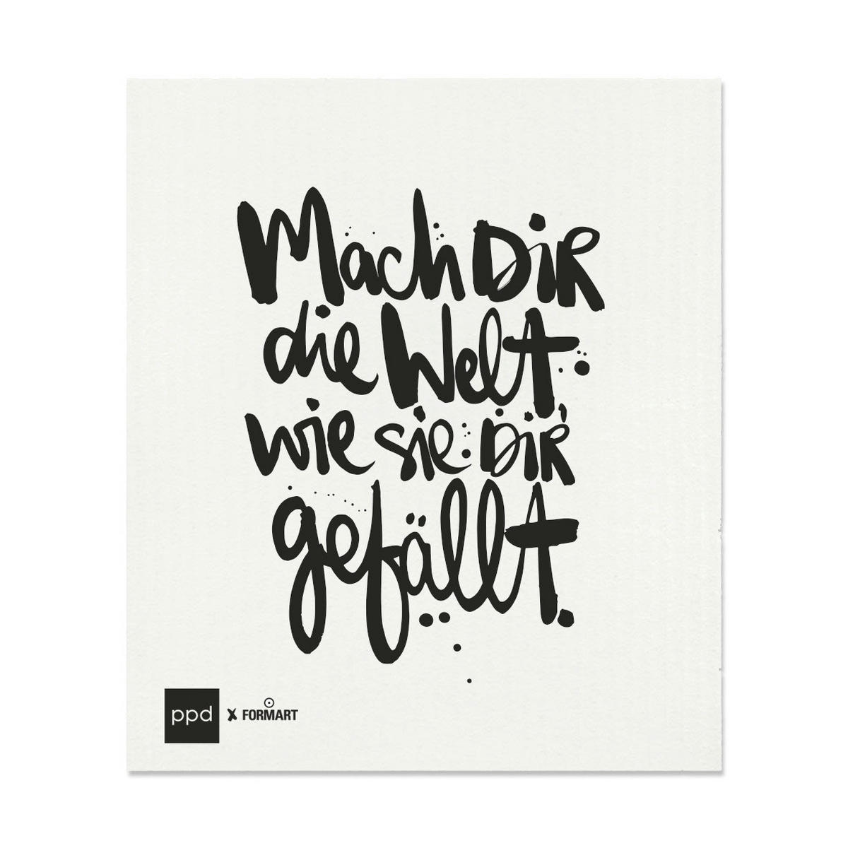 SCHWAMMTUCH - Schwarz/Weiß, Basics, Textil (20/17cm) - PPD