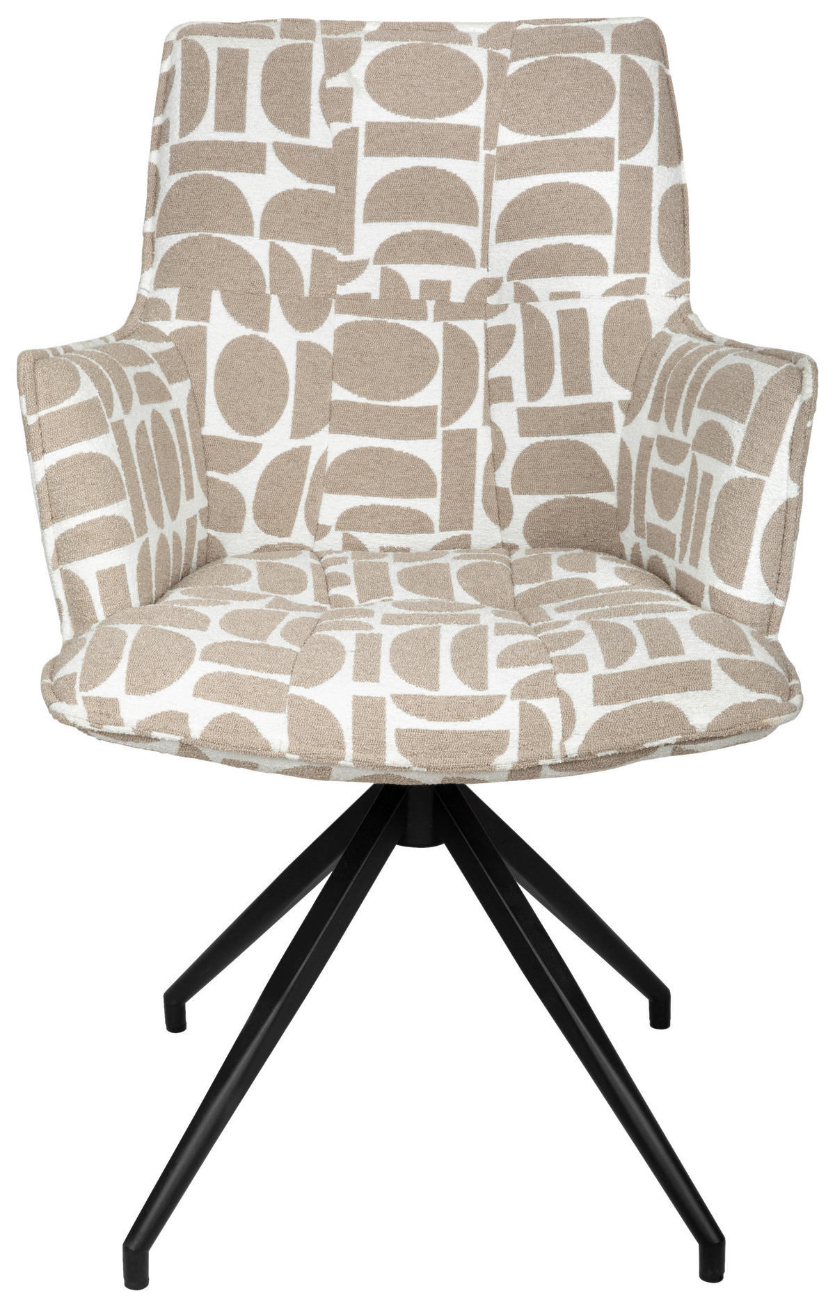 ARMLEHNSTUHL  in Eisen Jacquard  - Taupe/Schwarz, Design, Textil/Metall (59/89,5/63cm) - Novel