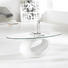 COUCHTISCH oval Weiß - Weiß, Design, Glas/Kunststoff (115/65/42cm) - Carryhome