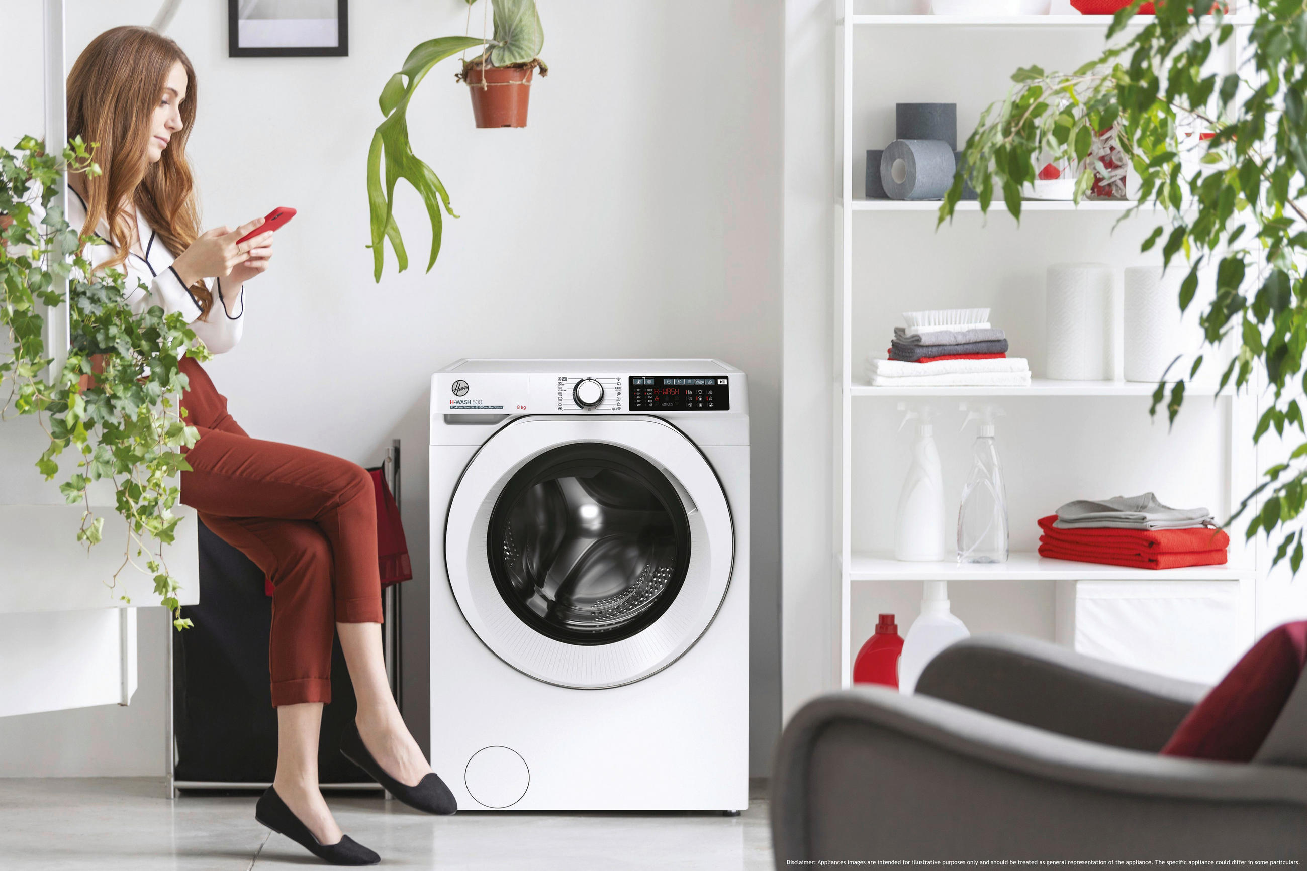 WASCHTROCKNER HDQ 485AMC-84  - Weiß, Basics, Glas/Kunststoff (60/85/53,00cm) - Hoover