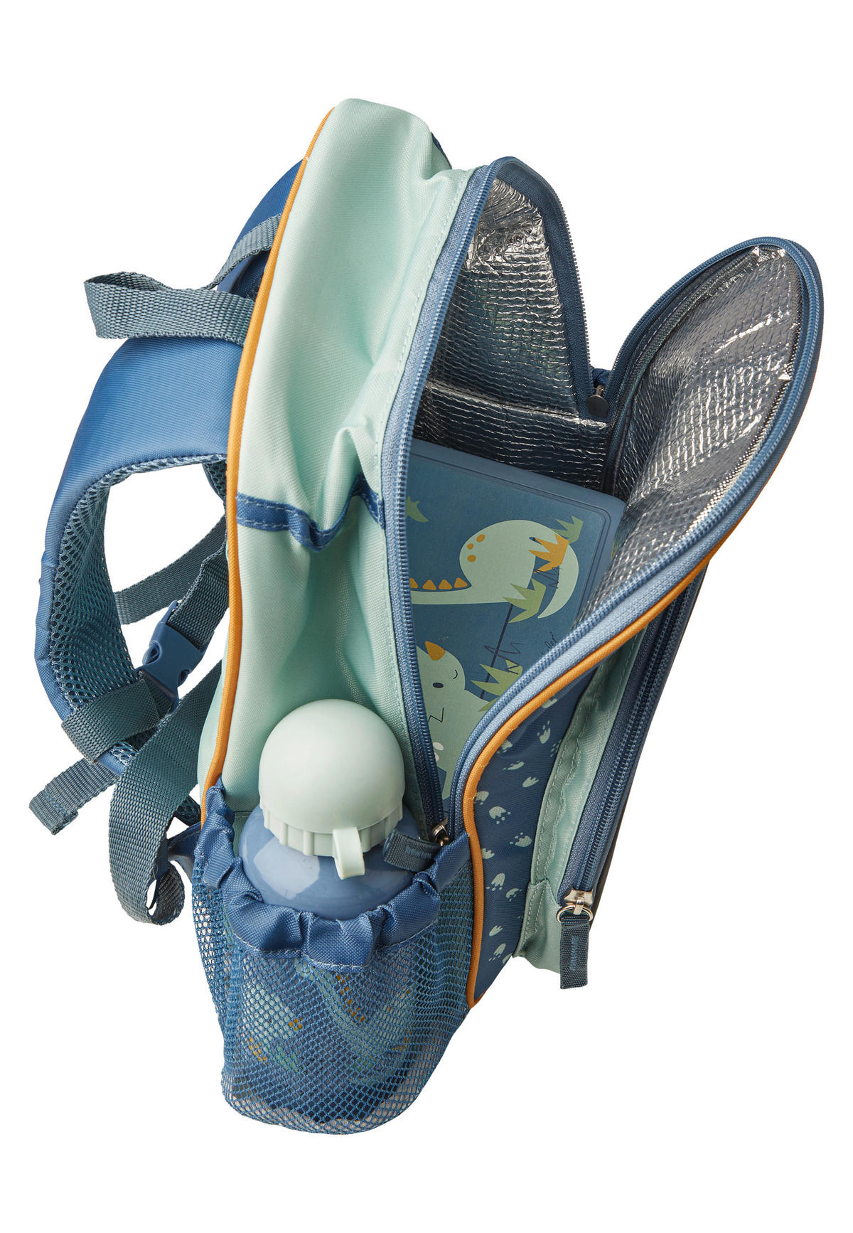 KINDERRUCKSACK Rexi  - Blau/Hellgrün, Basics, Textil (30/24/10cm) - Sterntaler