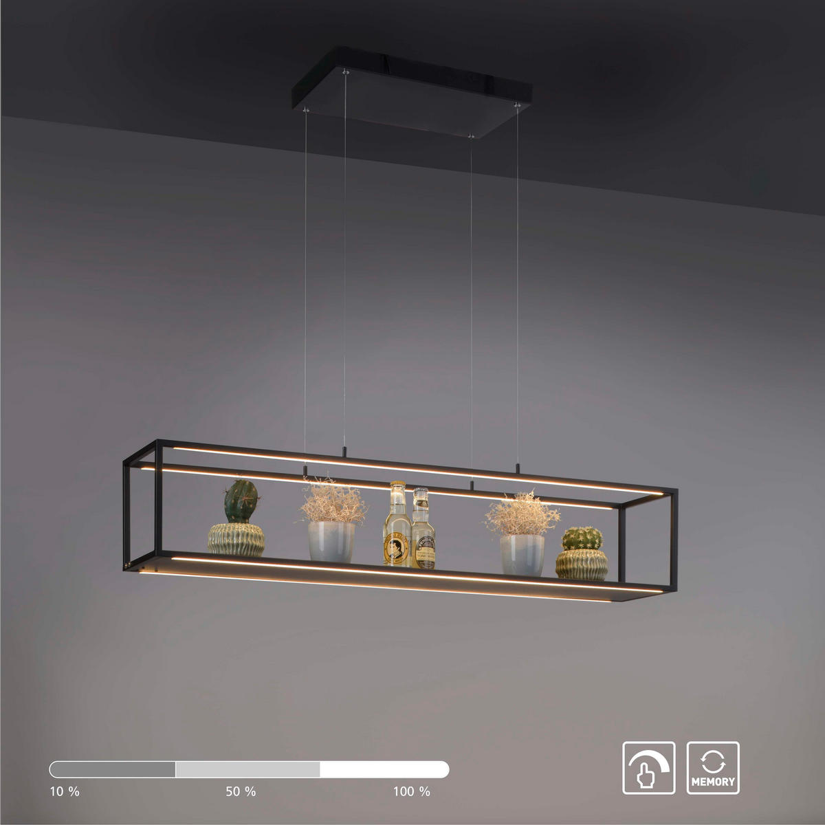VISEČA LED-SVETILKA  Contura 42 W/960 lm/3000 K/230 V/ - črna, Trendi, kovina/umetna masa (105/20/120cm)