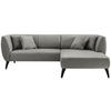 ECKSOFA Grau Lederlook  - Schwarz/Grau, MODERN, Holz/Textil (264/160cm) - Livetastic