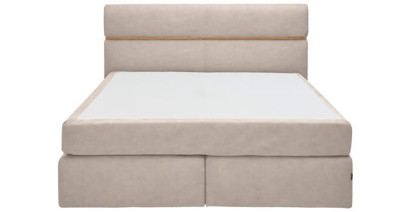 BOXSPRINGBETT 180/200 cm in Eichefarben, Beige - Eichefarben/Beige, KONVENTIONELL, Holz/Kunststoff (180/200cm) - Dieter Knoll
