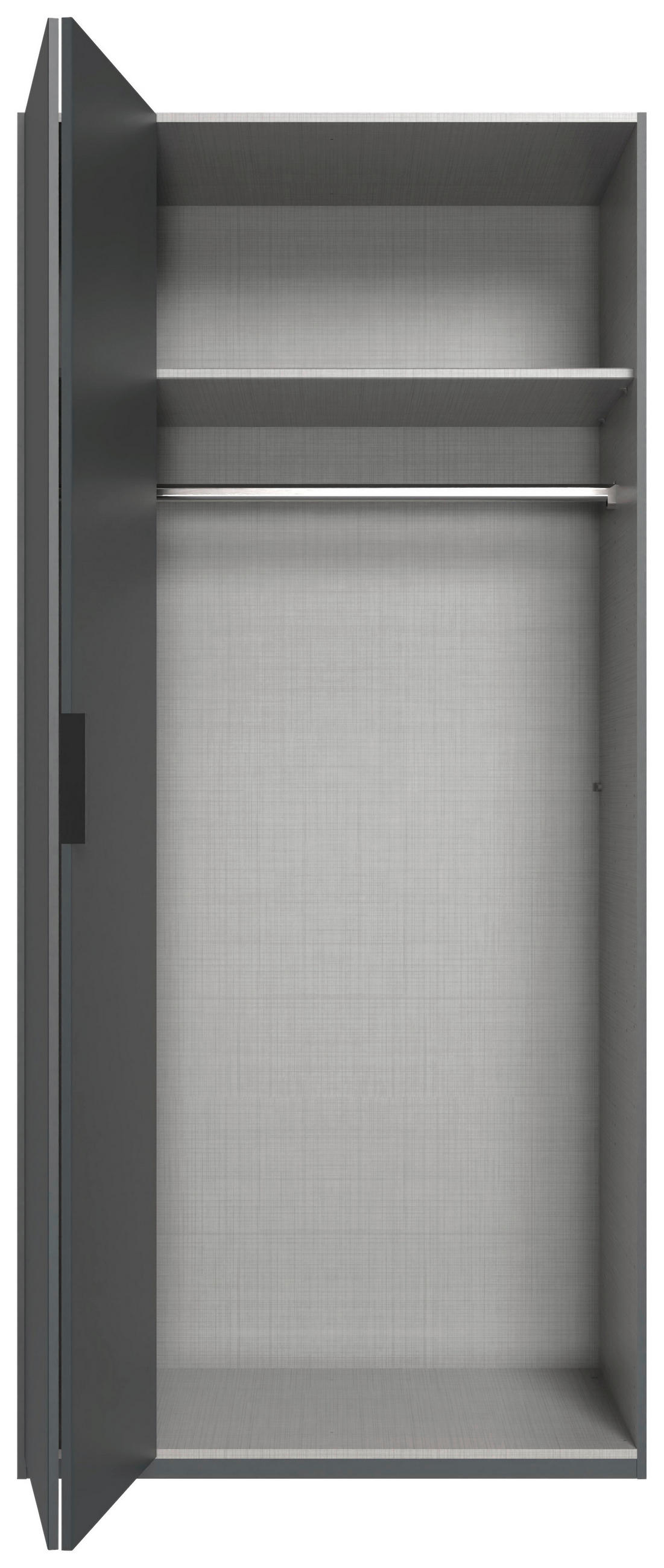 FALTTÜRENSCHRANK in Graphitfarben - Schwarz/Graphitfarben, Design, Glas/Holzwerkstoff (100/216/58cm) - Boxxx