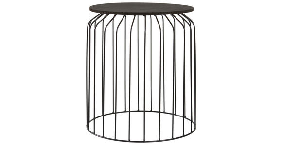 BEISTELLTISCH Schwarz rund - Schwarz, Design, Holzwerkstoff/Metall (36/40cm) - Ambia Home