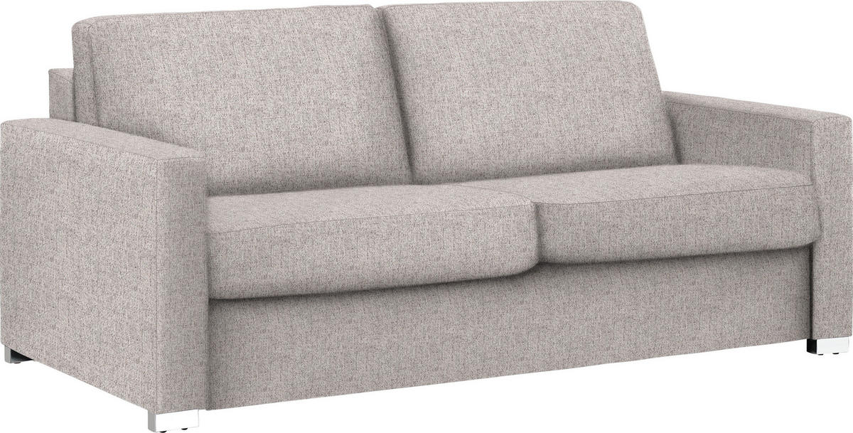 SCHLAFSOFA in Textil Beige  - Chromfarben/Beige, Konventionell, Textil/Metall (188/86/97cm) - Novel