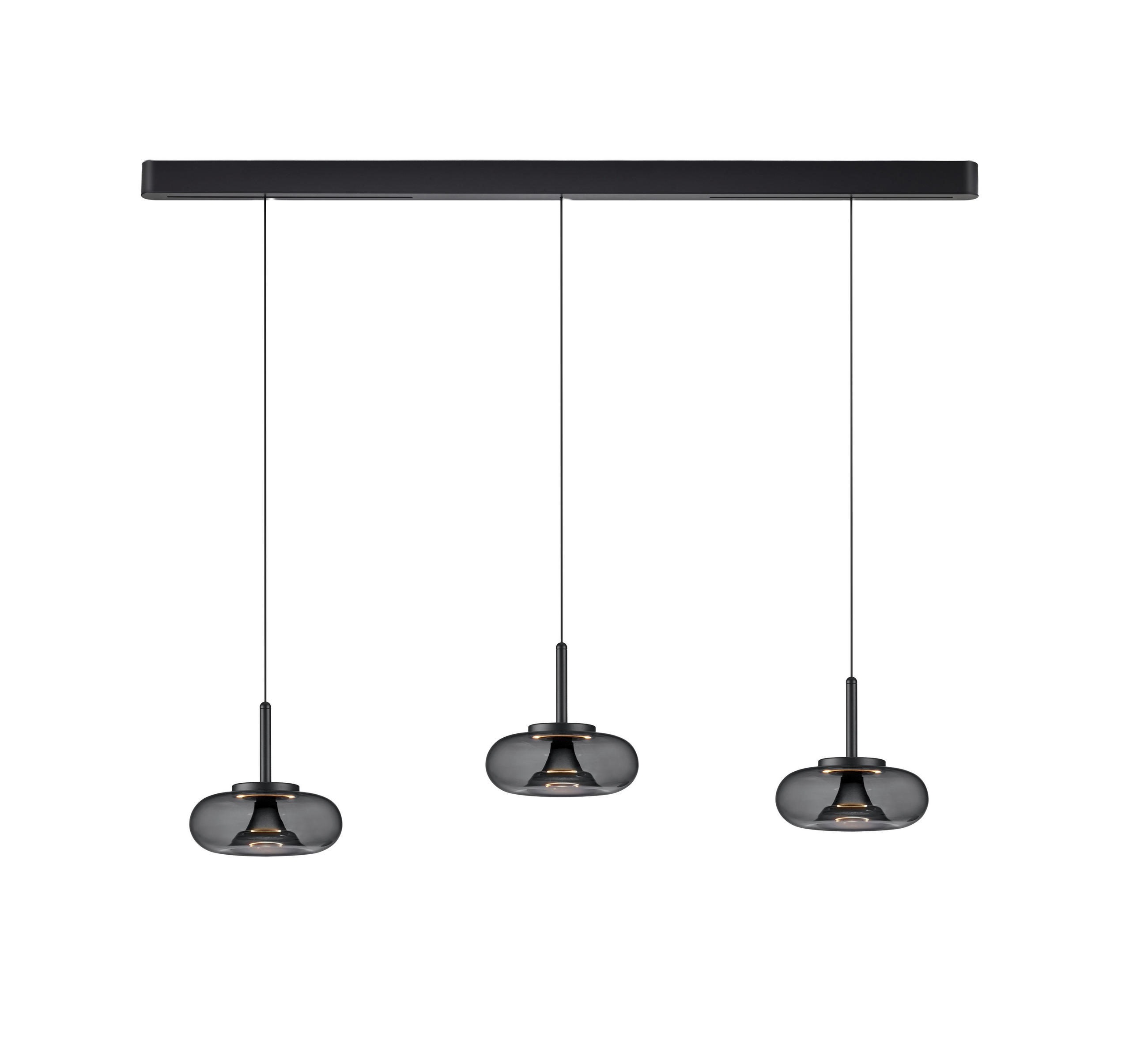 LED-HÄNGELEUCHTE Sica 22/210 cm  - Schwarz, Design, Glas/Metall (22/210cm) - Helestra