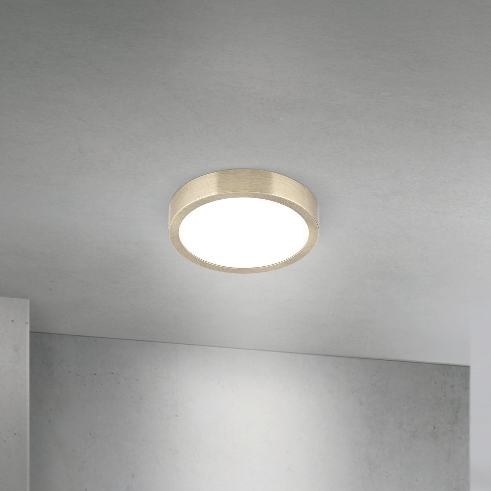 LED-DECKENLEUCHTE Prism 14/2,4 cm   - Bronzefarben, Basics, Glas/Metall (14/2,4cm)