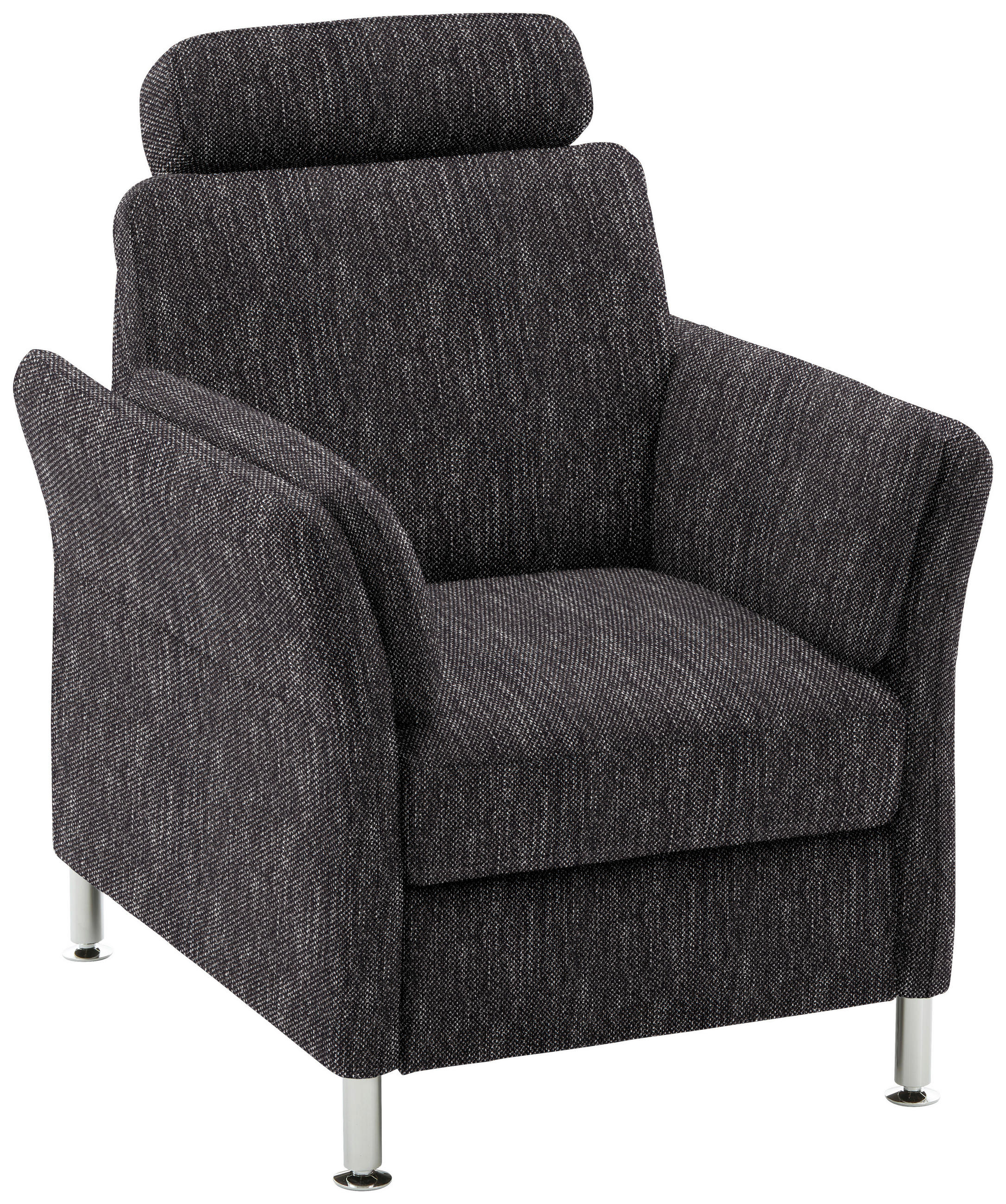 FÅTÖLJ i textil svart  - kromfärg/svart, Klassisk, metall/textil (86/87/93cm) - Beldomo System