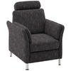 SESSEL in Flachgewebe Schwarz  - Chromfarben/Schwarz, Konventionell, Textil/Metall (86/87/93cm) - Beldomo System