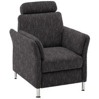 SESSEL in Flachgewebe Schwarz  - Chromfarben/Schwarz, KONVENTIONELL, Textil/Metall (86/87/93cm) - Beldomo System