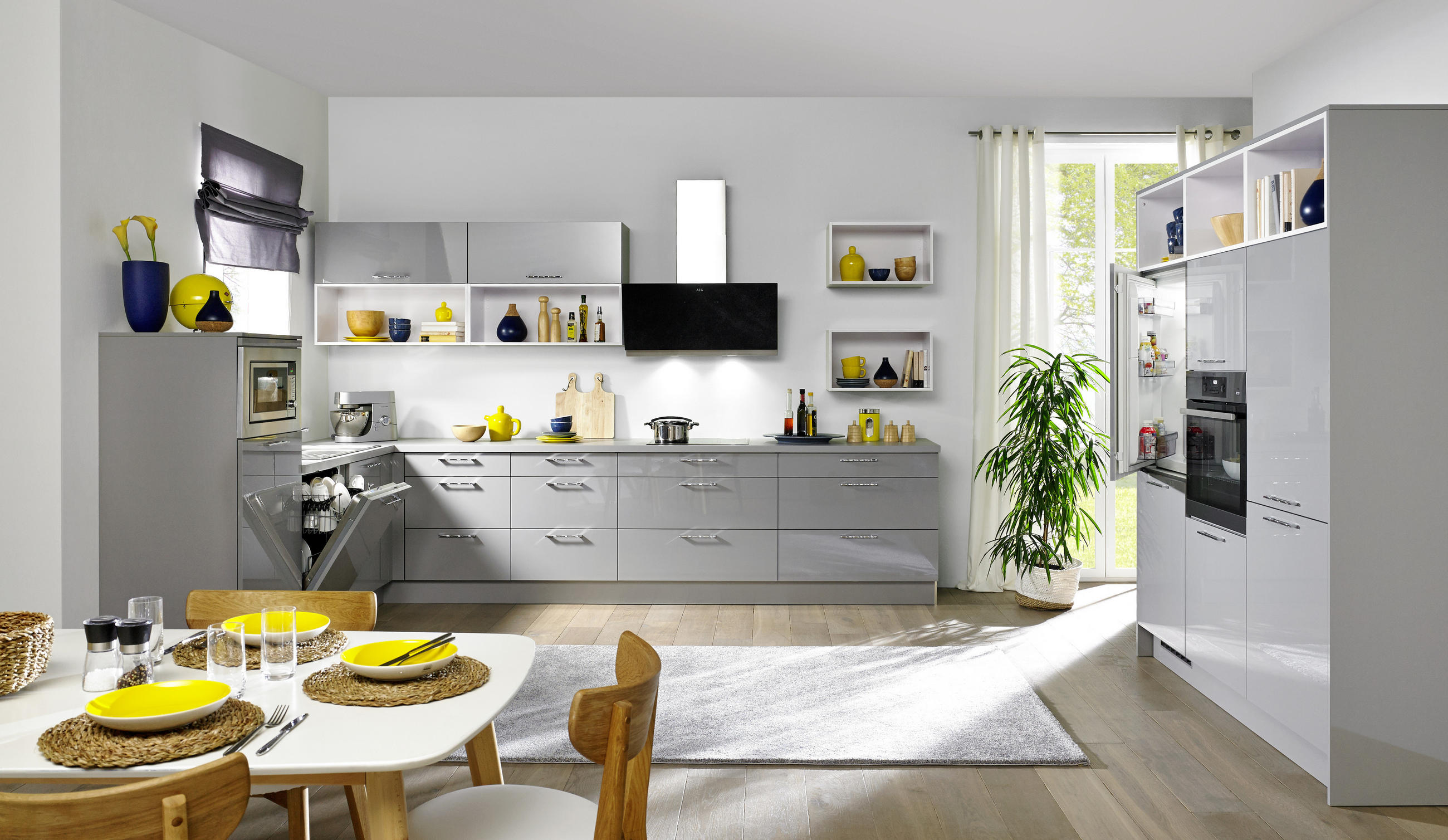 BUCĂTĂRIE LA COMANDĂ   - gri, Design, material pe bază de lemn - Moderano