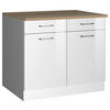 KÜCHENUNTERSCHRANK 100/85/60 cm  in Weiß Hochglanz  - Weiß Hochglanz/Silberfarben, MODERN, Holzwerkstoff/Metall (100/85/60cm) - Held