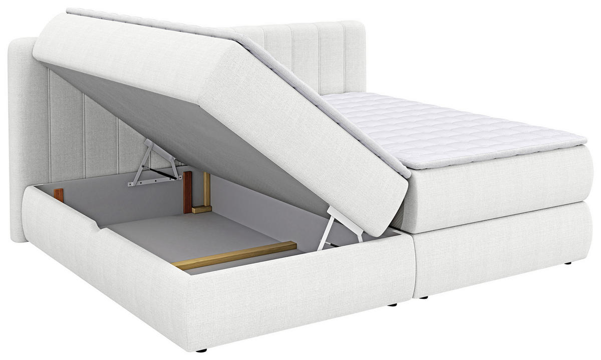 BOXSPRINGBETT 240/200 cm  in Beige  - Beige/Schwarz, Design, Kunststoff/Textil (240/200cm) - Chameo