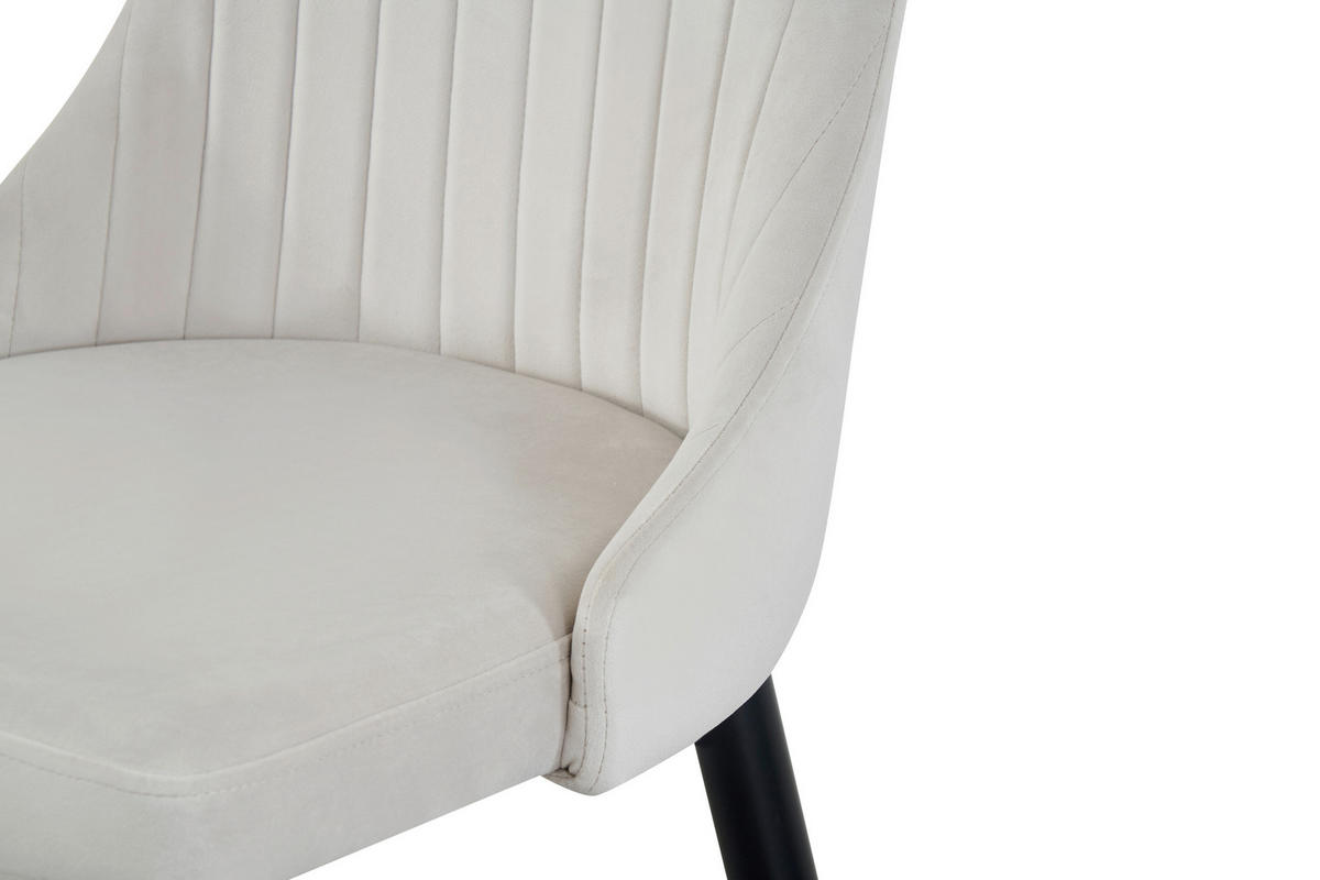 STUHL-SET 2 Stück  in Webstoff  - Creme/Schwarz, MODERN, Textil/Metall (44/88/58cm) - MID.YOU