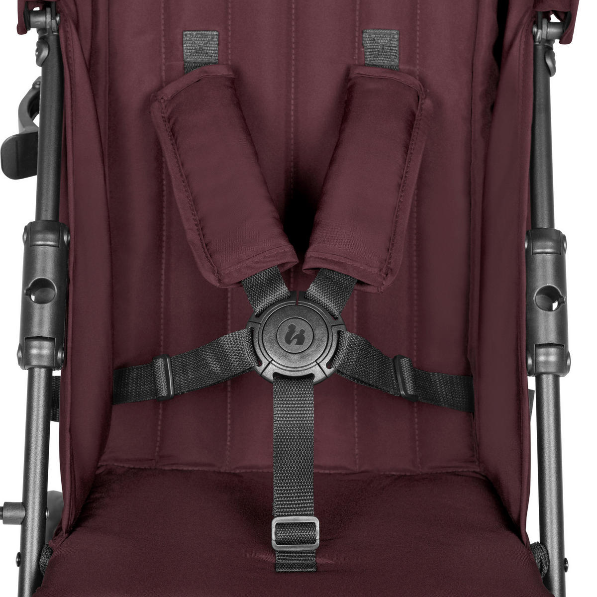 BUGGY Fold N Care  - Beere/Schwarz, Basics, Metall (87/47/107cm) - Hauck