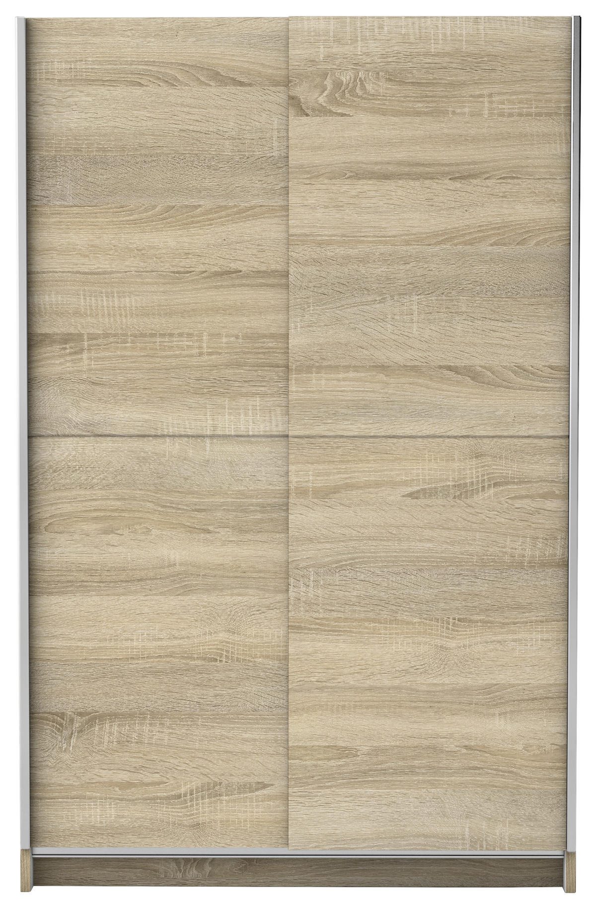 OMARA Z DRSNIMI VRATI, hrast sonoma  - barve aluminija/hrast sonoma, Basics, leseni material (125/196/38cm) - Livetastic