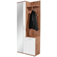 PREDSOBA bela, barve hrasta - barve hrasta/bela, Basics, steklo/leseni material (80/189/30,5cm) - Carryhome