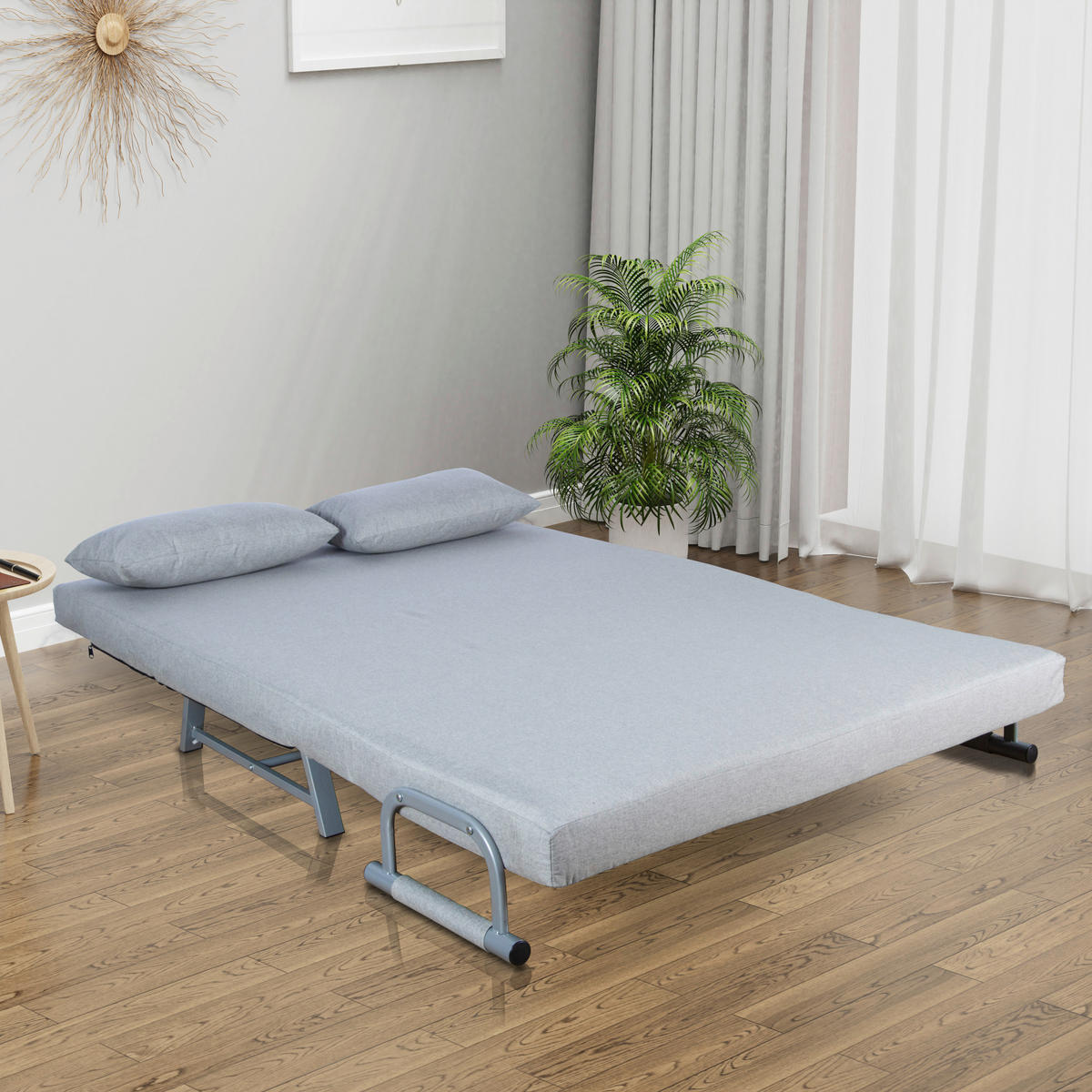 SCHLAFSOFA in Metall, Textil Grau  - Grau, Modern, Textil/Metall (127/95/78cm) - MID.YOU