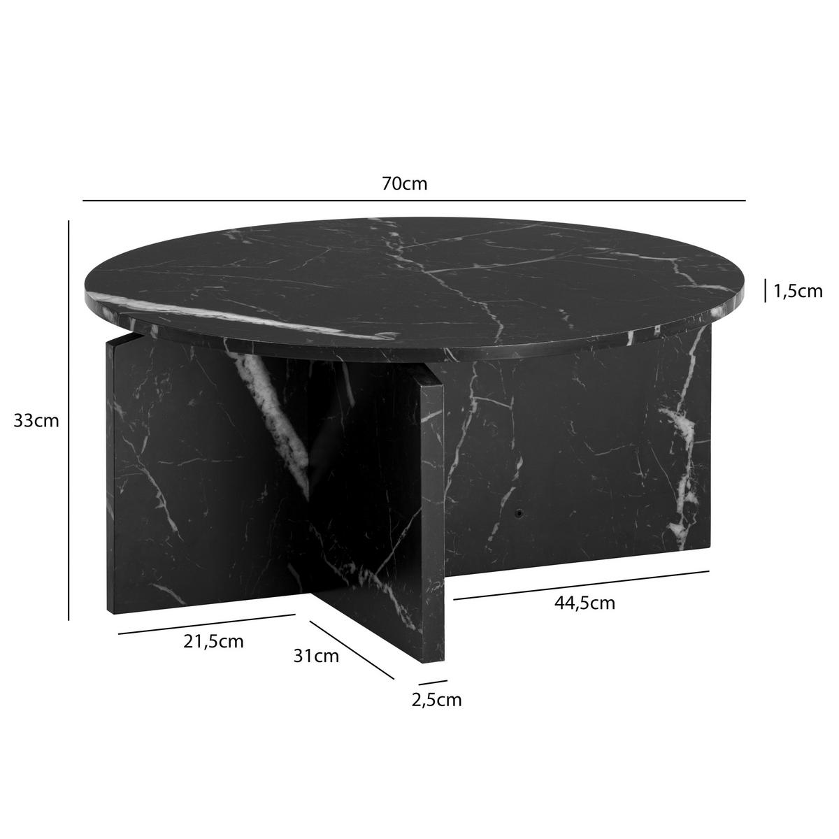 COUCHTISCH in Holzwerkstoff 70/33/70 cm  - Schwarz, Design, Holzwerkstoff (70/33/70cm) - Livetastic