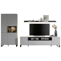WOHNWAND  in Graphitfarben, Grau, Schwarz 333,2/190,9/51,1 cm  - Schwarz/Graphitfarben, Design, Holzwerkstoff (333,2/190,9/51,1cm) - Invivus