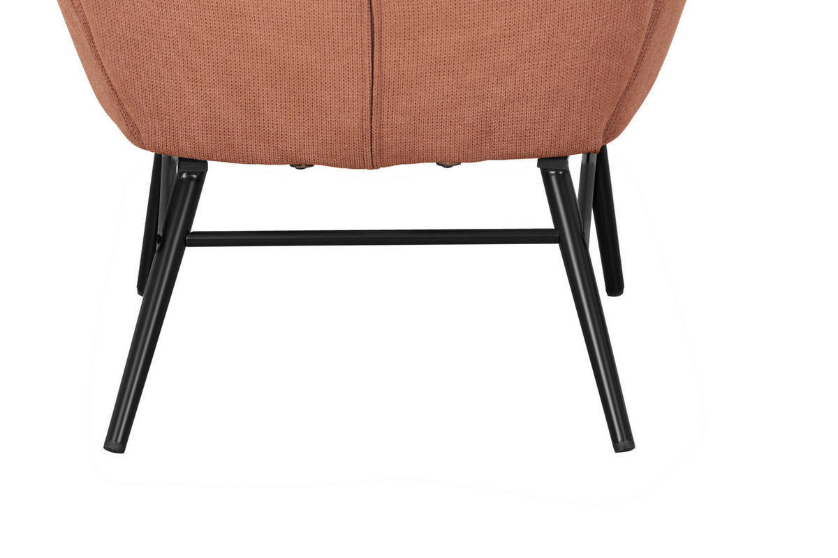 RELAXSESSELSET Samt    - Schwarz/Altrosa, Design, Textil/Metall (84/73/100cm) - Livetastic