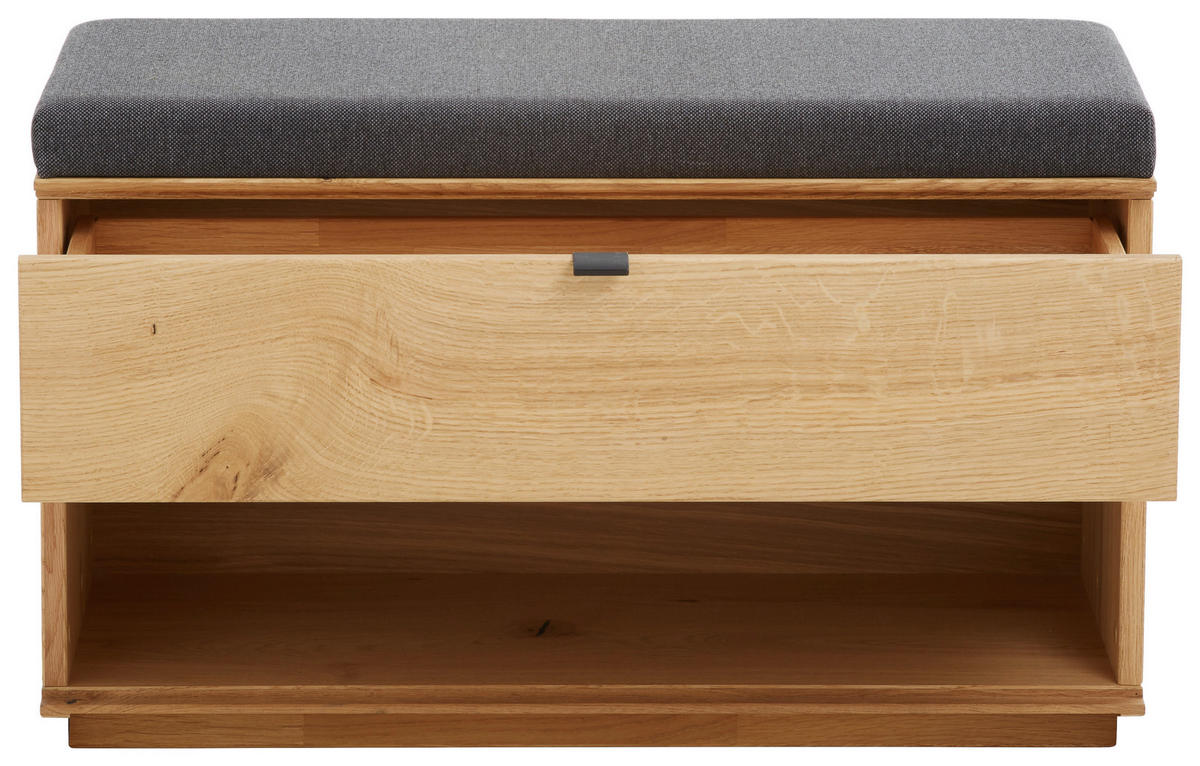 GARDEROBENBANK 85/50/38 cm  - Eichefarben/Anthrazit, Natur, Holz/Textil (85/50/38cm) - Linea Natura