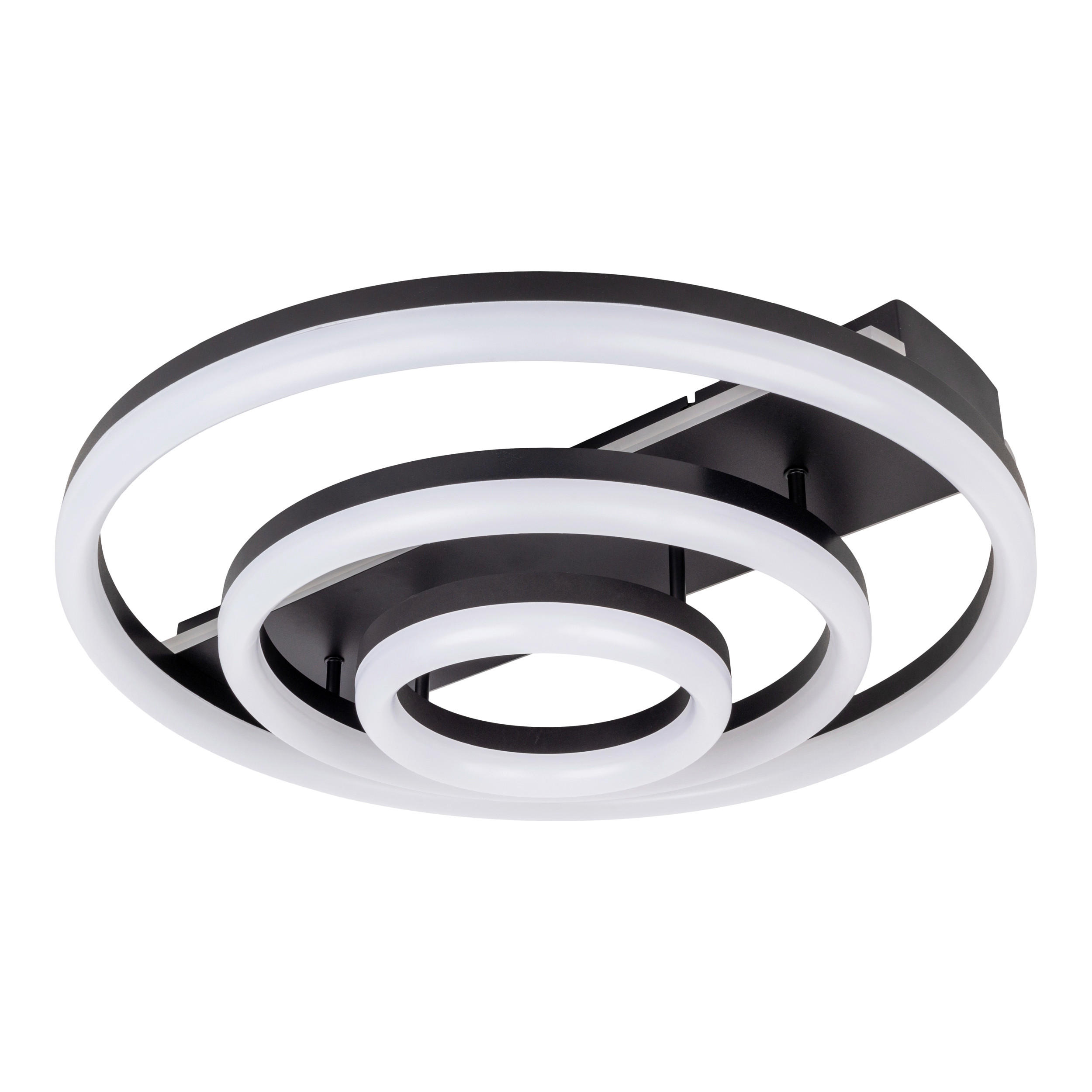 LED-DECKENLEUCHTE CIRULO 60/15.5 cm   - Schwarz/Weiß, Design, Kunststoff/Metall (60/15.5cm) - Näve