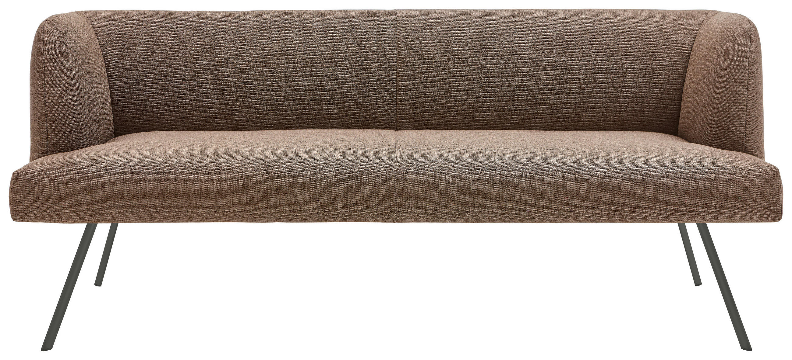 SITZBANK 200/87/64 cm Webstoff Anthrazit, Braun  - Anthrazit/Braun, Design, Textil/Metall (200/87/64cm) - Venjakob