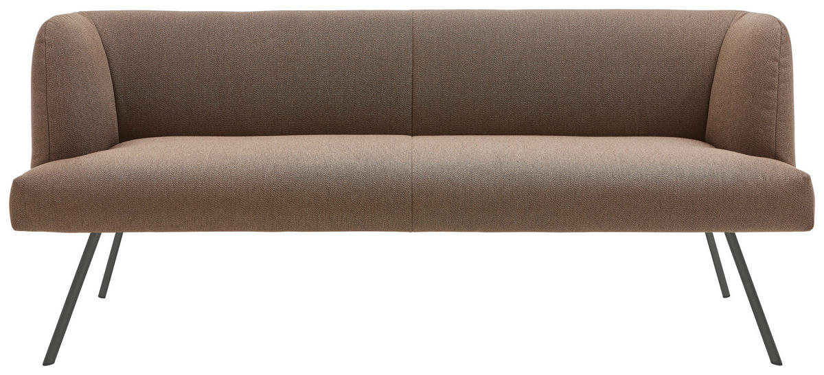 SITZBANK in Metall, Textil Anthrazit, Braun  - Anthrazit/Braun, Design, Textil/Metall (200/87/64cm) - Venjakob