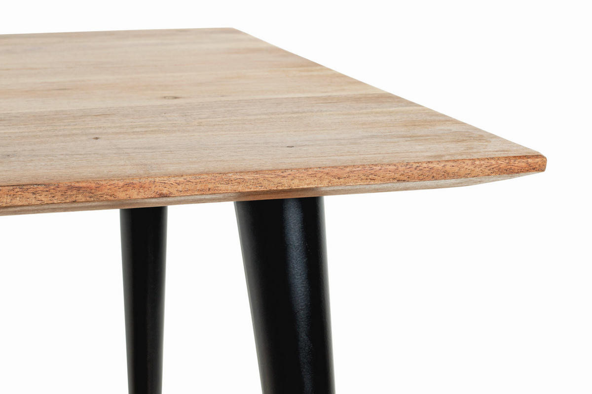 PRÍRUČNÝ STOLÍK, akácia, čierna, farba akácie - čierna/farba akácie, Konventionell, kov/drevo (55/55/46cm)