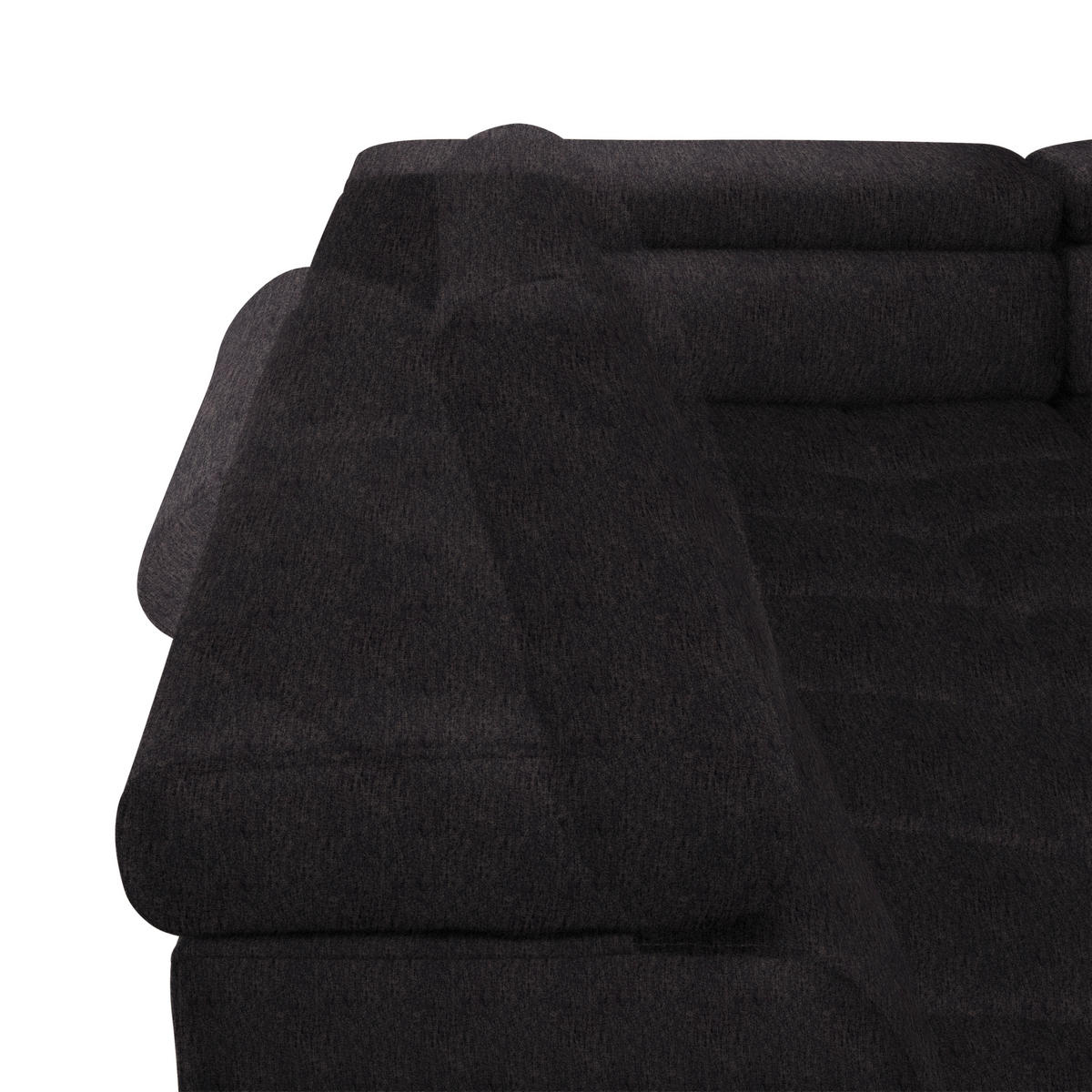 WOHNLANDSCHAFT in Samt, Webstoff Anthrazit  - Anthrazit/Schwarz, Design, Textil/Metall (216/385/177cm) - Welnova