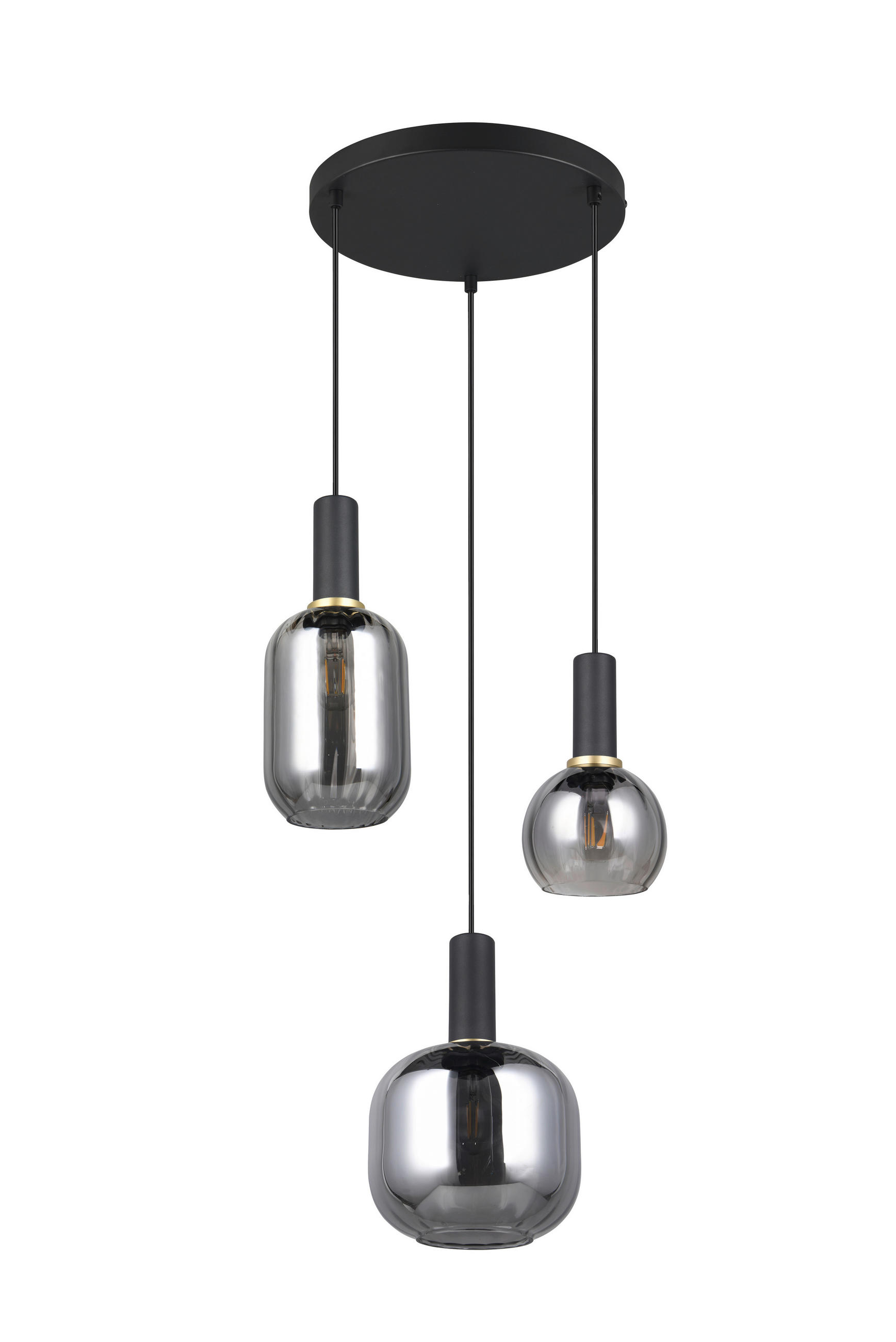 HÄNGELEUCHTE 30/150 cm - Chromfarben/Schwarz, Basics, Glas/Metall (30/150cm) - Trio Leuchten