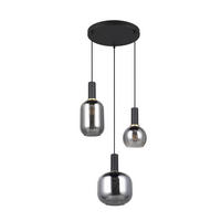 ZÁVESNÉ SVIETIDLO, 30/150 cm  - čierna/chrómová, Basics, kov/sklo (30/150cm) - Trio Leuchten