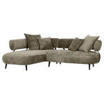 ECKSOFA in Chenille Taupe  200/265 cm  - Taupe/Schwarz, Design, Holz/Textil (200/265cm) - Landscape
