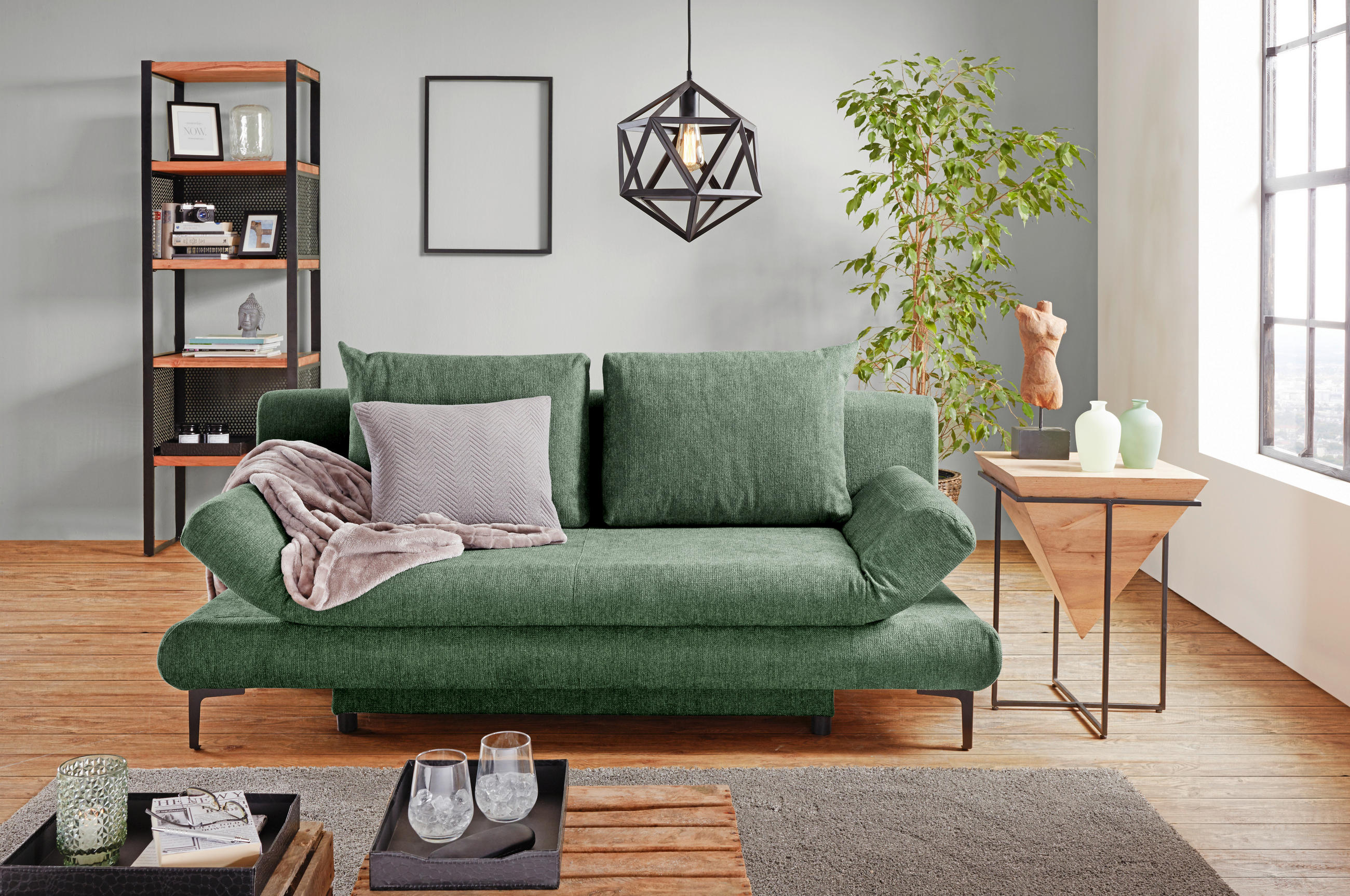 BÄDDSOFFA i flatväv mörkgrön  - svart/mörkgrön, Modern, textil (191/42-76/86cm) - MID.YOU
