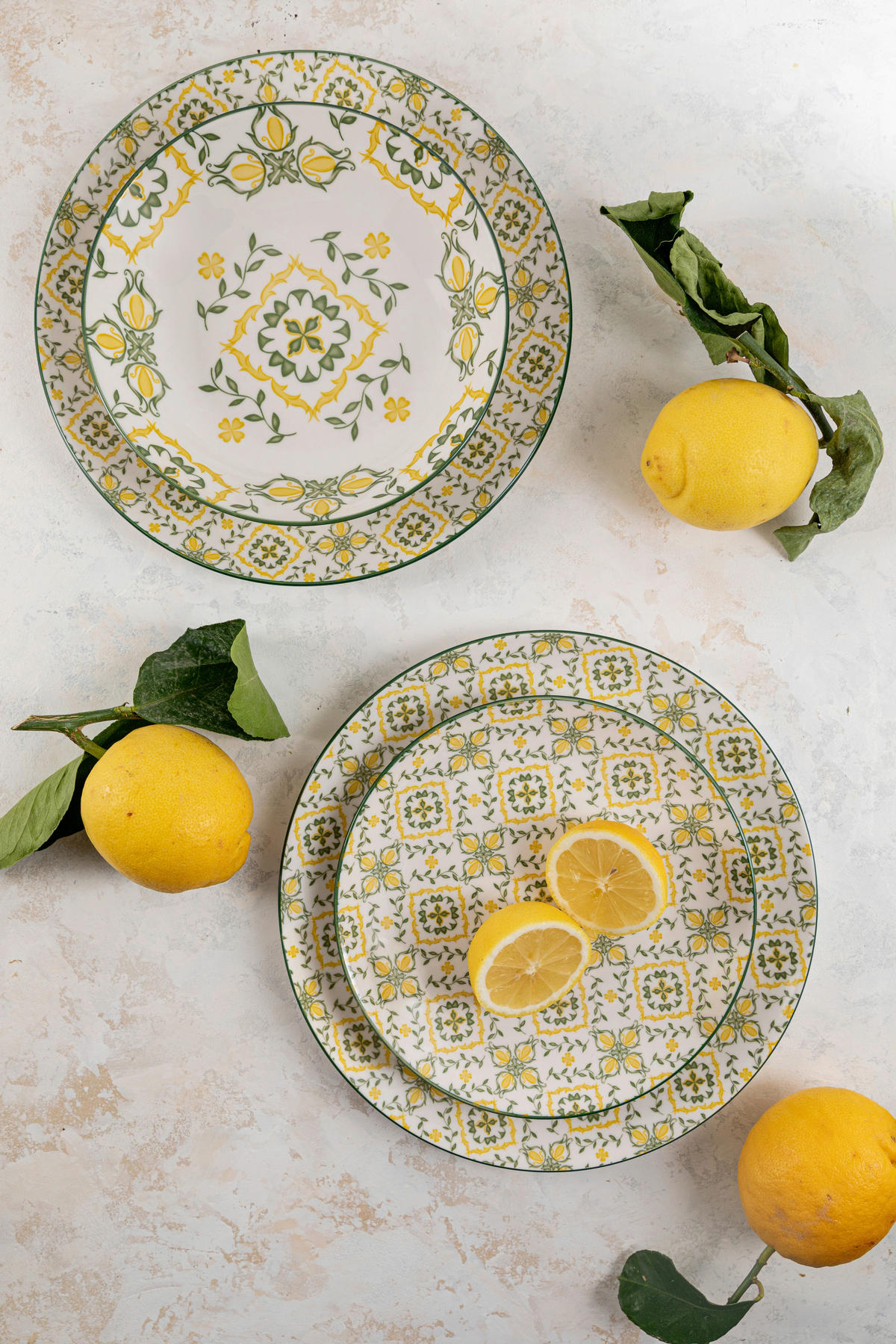 TELLERSET GRANADA 18-teilig  - Gelb/Weiß, Basics, Keramik - Mäser